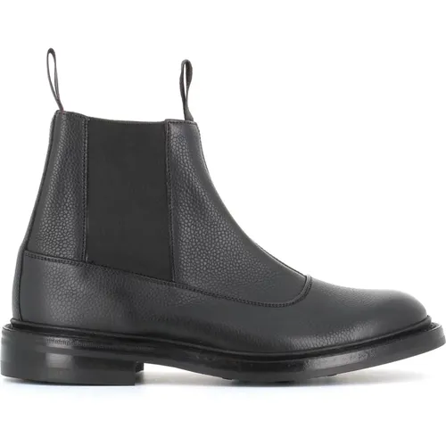 Schwarze Chelsea-Schuhe aus gehämmertem Leder , Herren, Größe: 41 1/2 EU - Tricker's - Modalova