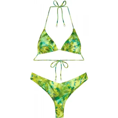 Triangle Bikini Amerikanischer Stil Grün/Gelb - F**k - Modalova