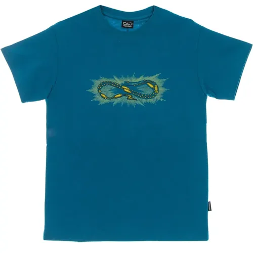 Turquoise Mens Tee with Print , male, Sizes: XS, L - Propaganda - Modalova