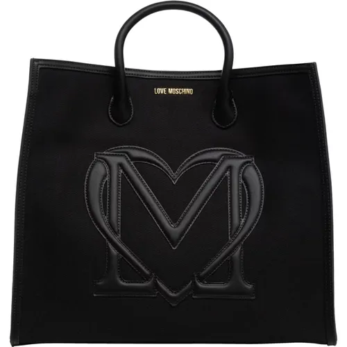 Adjustable Tote Bag with Magnet Closure , female, Sizes: ONE SIZE - Love Moschino - Modalova