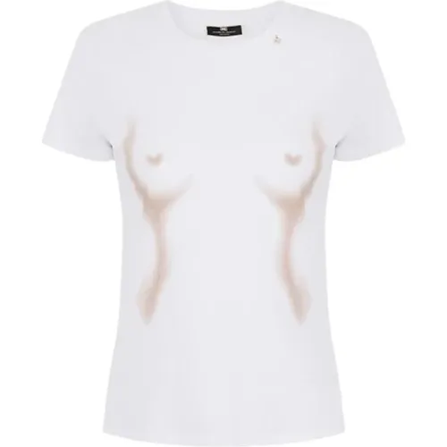 T-Shirts , female, Sizes: S, M, XL, L - Elisabetta Franchi - Modalova