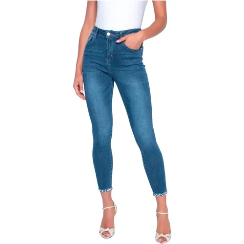 Blaue Denim Skinny Jeans , Damen, Größe: S - Frank Lyman - Modalova
