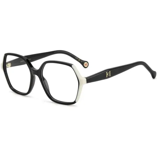 Schwarze und weiße stilvolle Brille , Damen, Größe: 54 MM - Carolina Herrera - Modalova