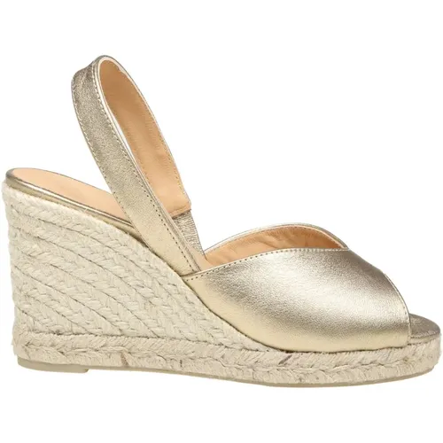 Gold Espadrille Sandals for Women , female, Sizes: 6 UK, 4 UK, 3 UK, 7 UK - Castañer - Modalova