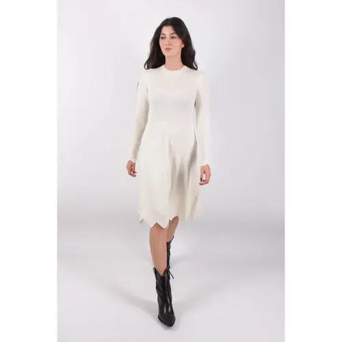 Elegant Scalloped Sleeve Merino Wool Dress , female, Sizes: M, XS - JW Anderson - Modalova