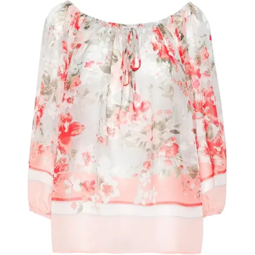 Floral Print Crepe Blouse , female, Sizes: XL, XS - Ermanno Scervino - Modalova