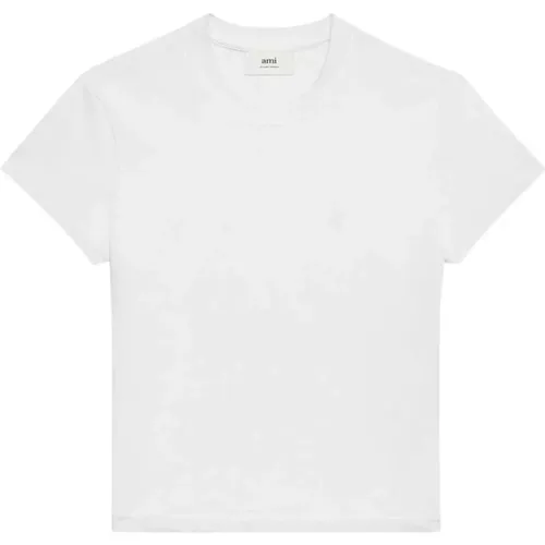 Organisches Weißes Baumwoll-T-Shirt - Ami Paris - Modalova