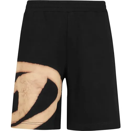 Schwarze Loopback-Baumwollshorts Aw24 - Diesel - Modalova