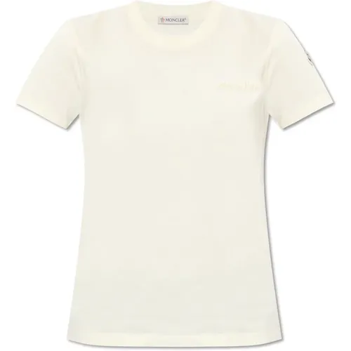 T-Shirt mit Logo , Damen, Größe: M - Moncler - Modalova