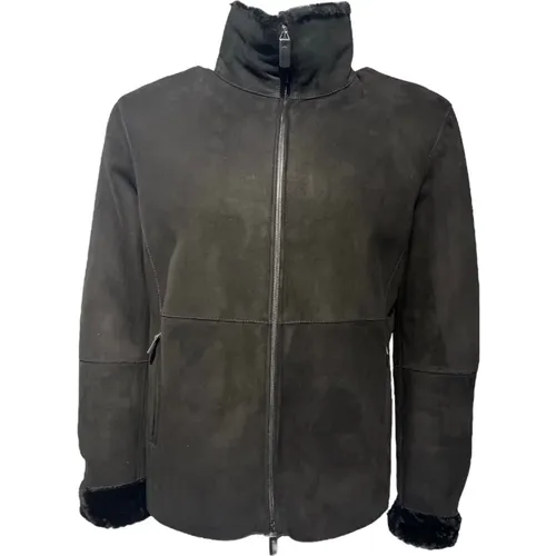 Shearling Zip Jacket Aw24 , male, Sizes: L, 2XL - Emporio Armani - Modalova