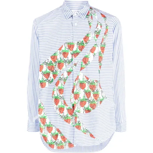 Striped Strawberry Motif Shirt , male, Sizes: XL - Comme des Garçons - Modalova