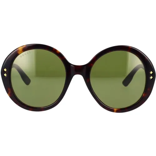 Retro Runde Sonnenbrille mit Metallnieten , Damen, Größe: 54 MM - Gucci - Modalova