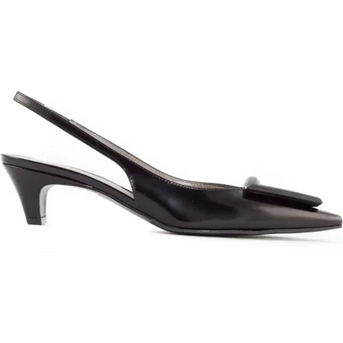 Leather Slingback Heels with Detail , female, Sizes: 4 1/2 UK, 3 UK, 4 UK, 5 UK - Roberto Festa - Modalova