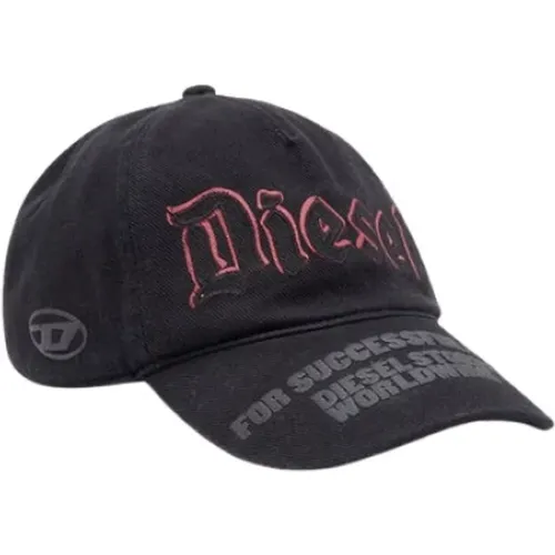 Embroidered Cap with Red Logo , unisex, Sizes: M - Diesel - Modalova