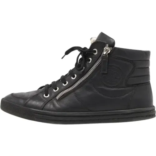 Pre-owned Leather sneakers , female, Sizes: 6 1/2 UK - Chanel Vintage - Modalova