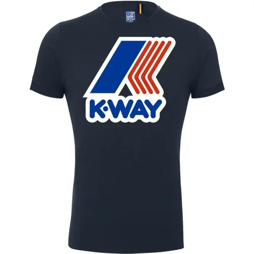 Maxi Logo T-Shirt für Herren , Herren, Größe: S - K-way - Modalova