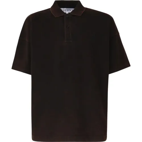 Polo T-shirt with JW Anchor Logo , male, Sizes: L - JW Anderson - Modalova