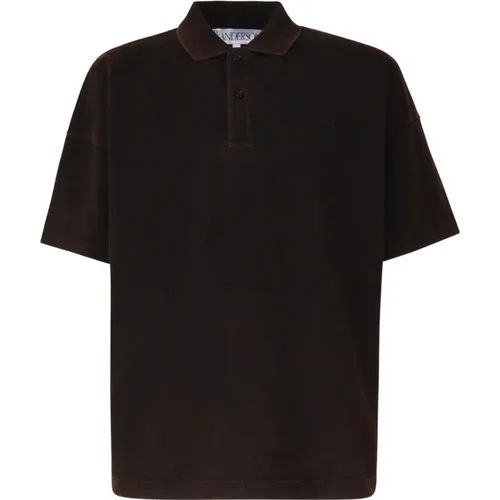 Polo T-shirt with JW Anchor Logo , male, Sizes: M, L, S - JW Anderson - Modalova