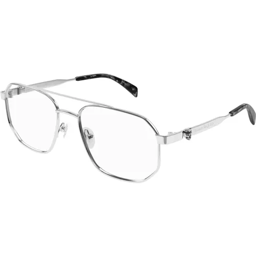 Silberne Brillengestelle Am0459O Sonnenbrille , unisex, Größe: 57 MM - alexander mcqueen - Modalova