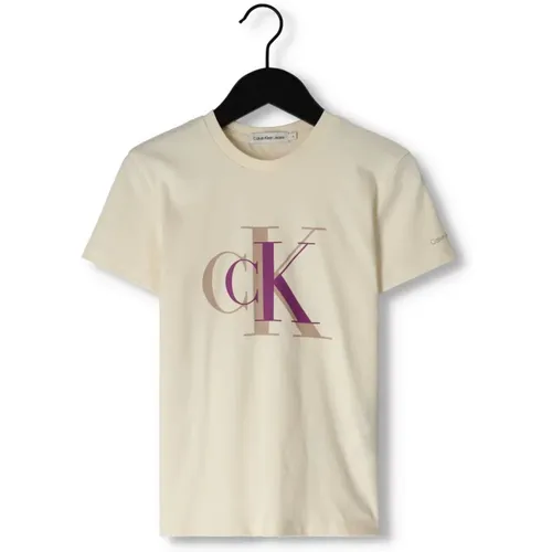 Mädchen Farbblock Monogramm T-Shirt - Calvin Klein - Modalova