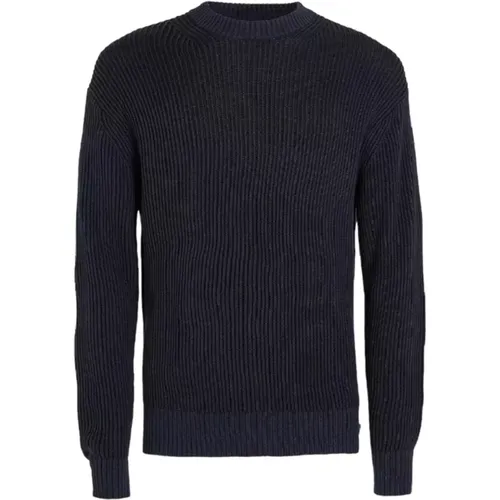 Bio-Baumwolle Schwarzer Pullover , Herren, Größe: M - Calvin Klein - Modalova