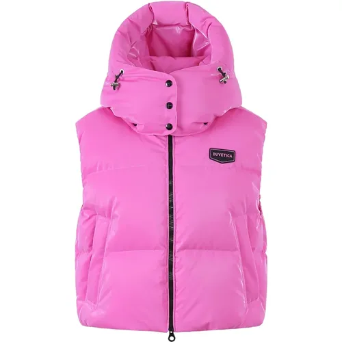 Magenta Down Vest with Detachable Hood , female, Sizes: XS, M, 2XS - duvetica - Modalova