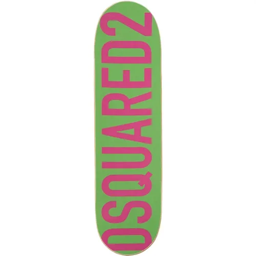Green and Pink Skateboard Deck for Female Skateboarders , unisex, Sizes: ONE SIZE - Dsquared2 - Modalova