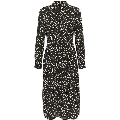 Dot Print Dress with Long Sleeves and Skirt Tie , female, Sizes: 2XS, 2XL - Part Two - Modalova