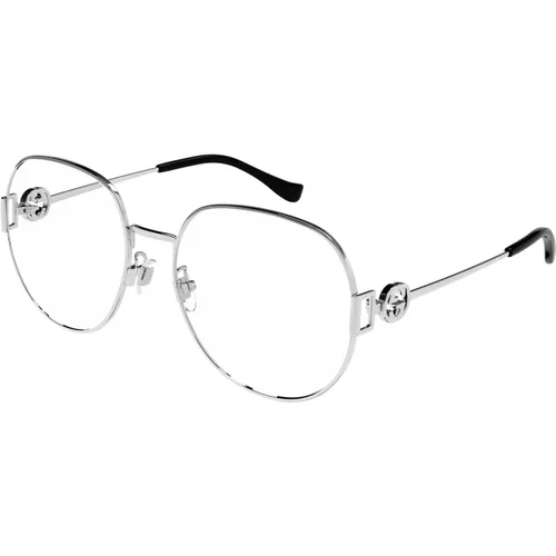 Silberne Brillengestelle,Brille Gg1208O 003 silber silber transparent - Gucci - Modalova