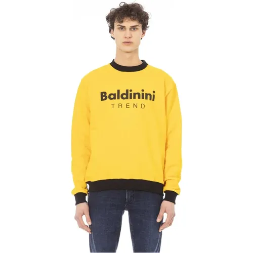 Langarm Logo Front Sweatshirt , Herren, Größe: L - Baldinini - Modalova