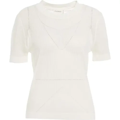 Womens Clothing T-Shirts Polos White Ss24 , female, Sizes: S, M - closed - Modalova