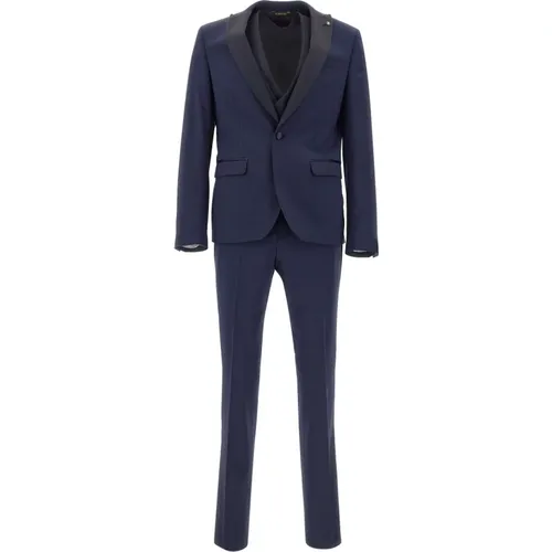 Midnight Three-Piece Formal Suit , male, Sizes: M, 2XL, S, XL, L - Manuel Ritz - Modalova