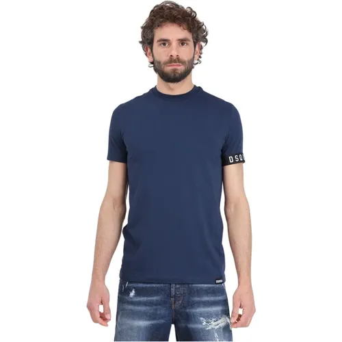 Taped T-Shirt Herren Dunkelblau , Herren, Größe: L - Dsquared2 - Modalova