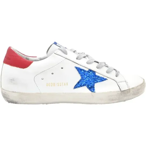 Blue Star Glitter Sneakers , female, Sizes: 6 UK - Golden Goose - Modalova