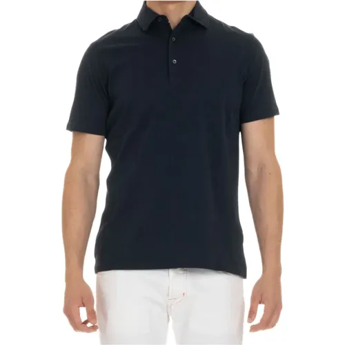 Blau Baumwoll-Jersey Polo Shirt , Herren, Größe: XL - Aspesi - Modalova