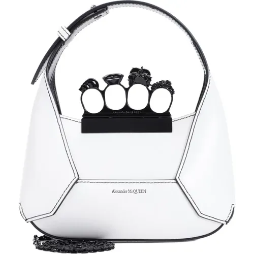 Ivory Jewelled Hobo Mini Bag , female, Sizes: ONE SIZE - alexander mcqueen - Modalova