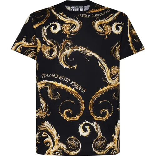 Baroque Print Cotton T-shirt , male, Sizes: 2XL, L, XL - Versace Jeans Couture - Modalova