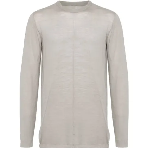 Hellgrauer Strickpullover Rundhalsausschnitt - Rick Owens - Modalova