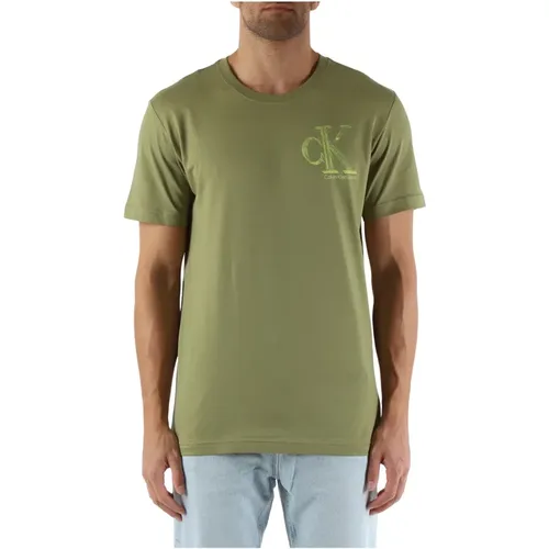 Baumwoll Logo Print T-shirt , Herren, Größe: XL - Calvin Klein Jeans - Modalova