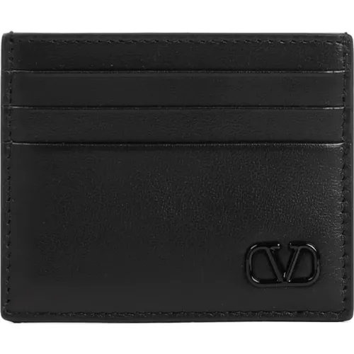 Leather Cardholder Ss24 , male, Sizes: ONE SIZE - Valentino Garavani - Modalova