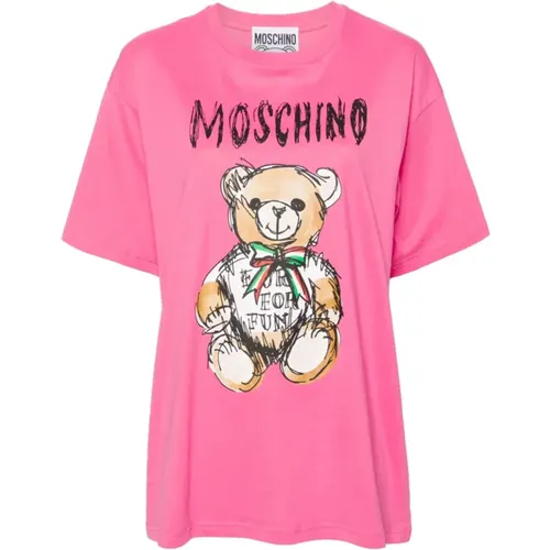 Logo Print Teddy Bear T-shirts and Polos , female, Sizes: S - Moschino - Modalova