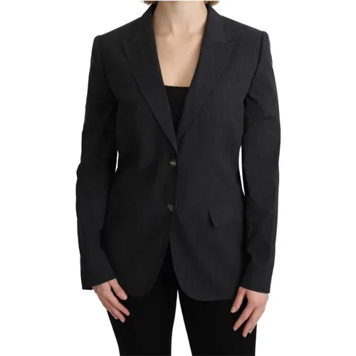 Striped Buttoned Blazer , female, Sizes: M - Dolce & Gabbana - Modalova