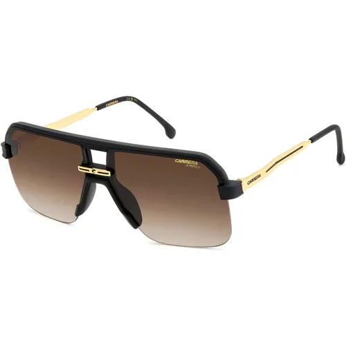 Matte Black/Brown Shaded Sunglasses , male, Sizes: 63 MM - Carrera - Modalova