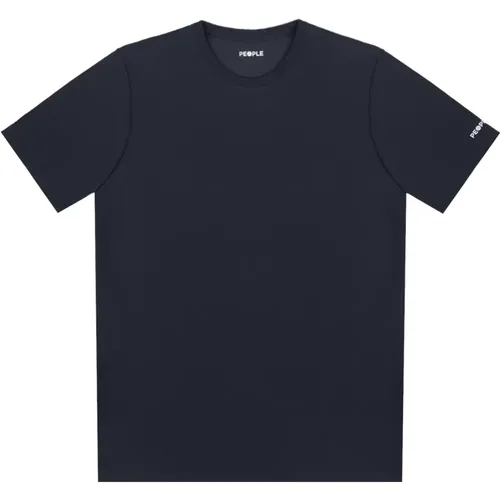 Dehnbares Jersey T-Shirt mit reflektierendem Logo , Herren, Größe: L - People of Shibuya - Modalova