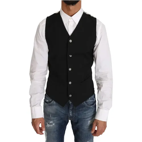 Wool Blend Vest , female, Sizes: XL - Dolce & Gabbana - Modalova