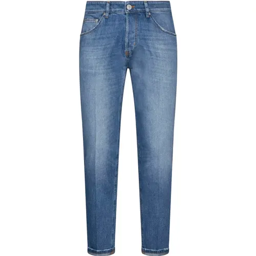 Blaue Denim-Jeans mit Used-Effekt , Herren, Größe: W29 - PT Torino - Modalova