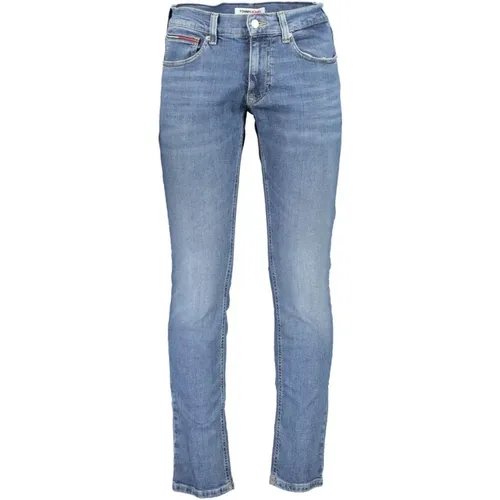 Slim Fit Embroidered Jeans with Washed Effect , male, Sizes: W28 L32, W29 L32 - Tommy Hilfiger - Modalova