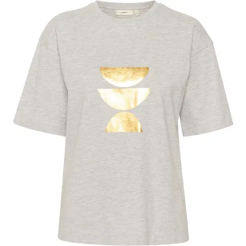 Metallic Print T-Shirt Granite Melange , female, Sizes: L - InWear - Modalova