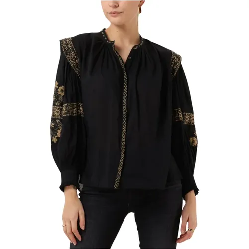 Schwarze Alan Bluse Damenmode , Damen, Größe: S - Antik batik - Modalova