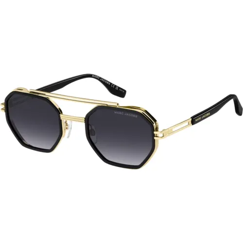 Gold Sunglasses Grey Shaded Style , male, Sizes: 54 MM - Marc Jacobs - Modalova